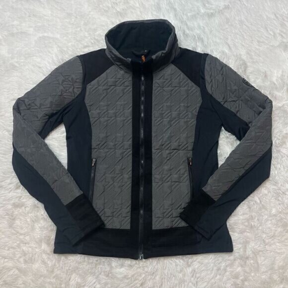 Kerrits Jacket Womens Size Small Gray Black Full Zip Mock Neck Riding Equestrian - Picture 1 of 5